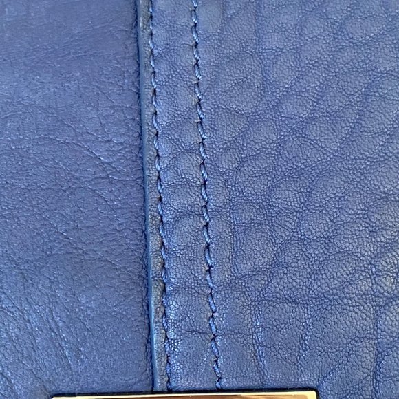 VINCE CAMUTO "Brett" Soft Bubble Lamb Leather  Cobalt Blue Hobo Shoulder Bag - Picture 6 of 9